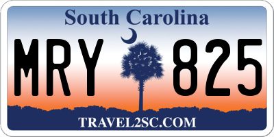 SC license plate MRY825