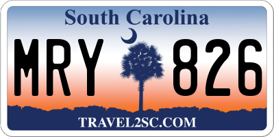 SC license plate MRY826