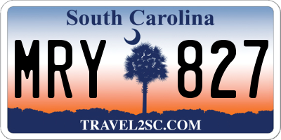 SC license plate MRY827