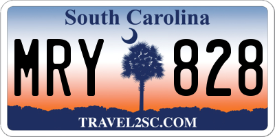 SC license plate MRY828