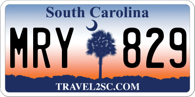 SC license plate MRY829