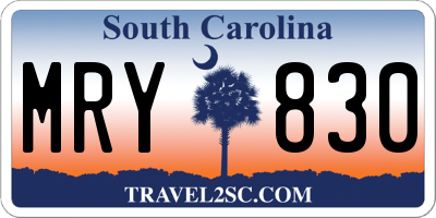 SC license plate MRY830