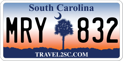 SC license plate MRY832