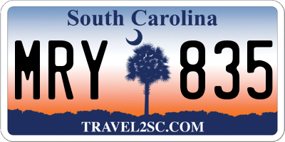 SC license plate MRY835