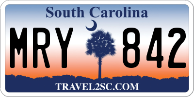 SC license plate MRY842
