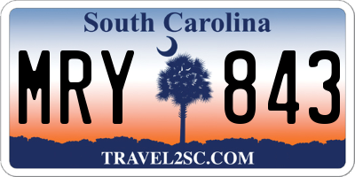 SC license plate MRY843