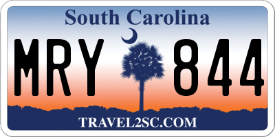 SC license plate MRY844