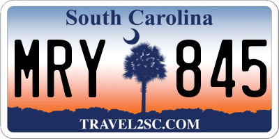 SC license plate MRY845