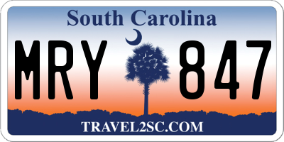 SC license plate MRY847