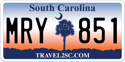 SC license plate MRY851