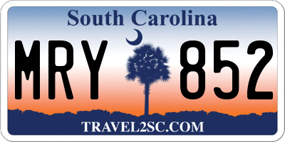 SC license plate MRY852