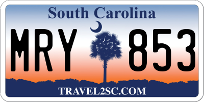 SC license plate MRY853