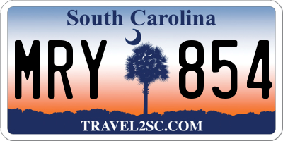 SC license plate MRY854