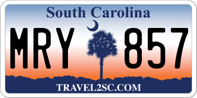SC license plate MRY857