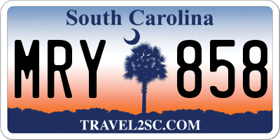 SC license plate MRY858