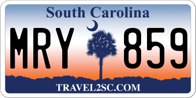 SC license plate MRY859