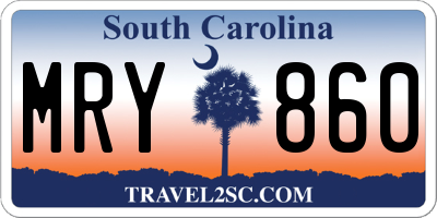 SC license plate MRY860