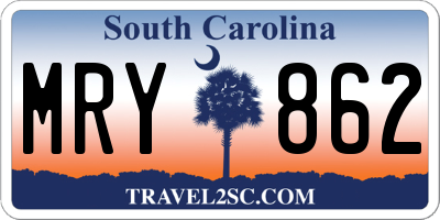 SC license plate MRY862