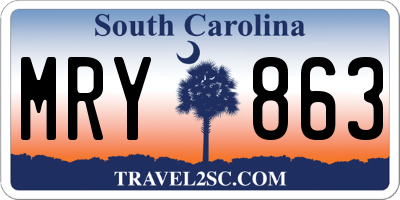 SC license plate MRY863