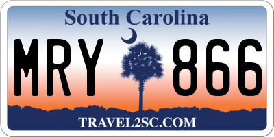 SC license plate MRY866