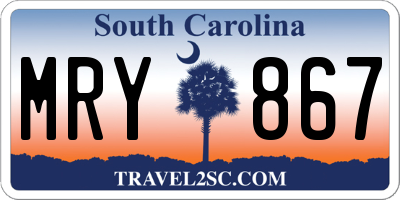 SC license plate MRY867
