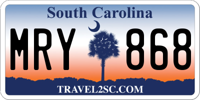 SC license plate MRY868