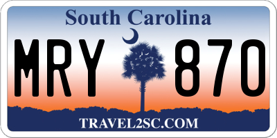 SC license plate MRY870