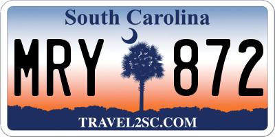SC license plate MRY872