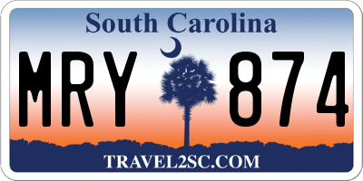 SC license plate MRY874