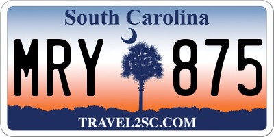 SC license plate MRY875