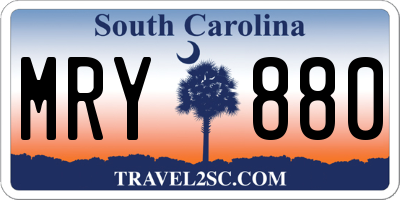 SC license plate MRY880