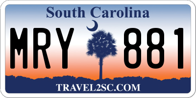 SC license plate MRY881