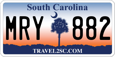 SC license plate MRY882
