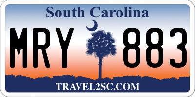 SC license plate MRY883