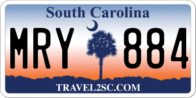 SC license plate MRY884
