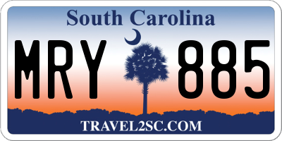 SC license plate MRY885