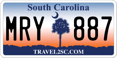SC license plate MRY887