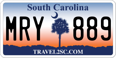 SC license plate MRY889