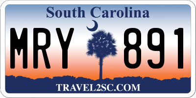 SC license plate MRY891