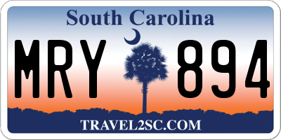 SC license plate MRY894