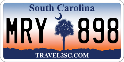 SC license plate MRY898