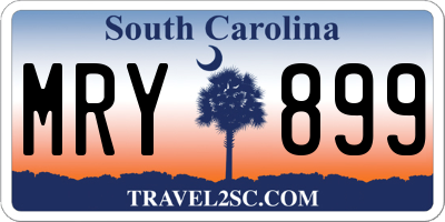 SC license plate MRY899