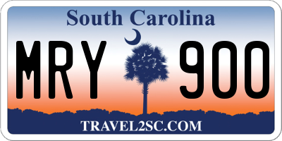 SC license plate MRY900