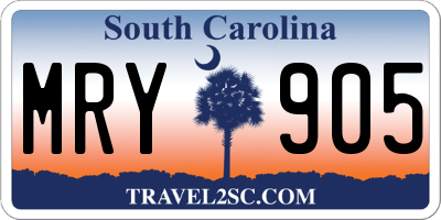 SC license plate MRY905