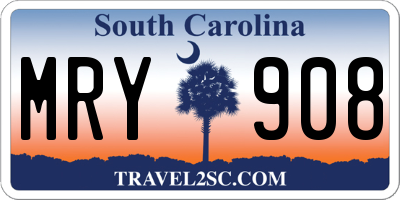 SC license plate MRY908