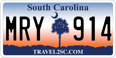 SC license plate MRY914