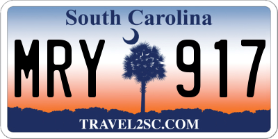 SC license plate MRY917