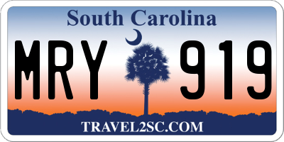 SC license plate MRY919