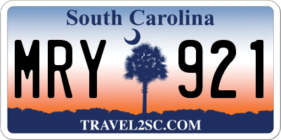 SC license plate MRY921