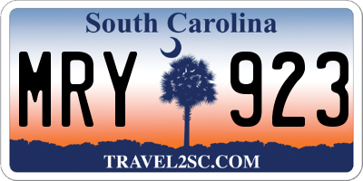 SC license plate MRY923
